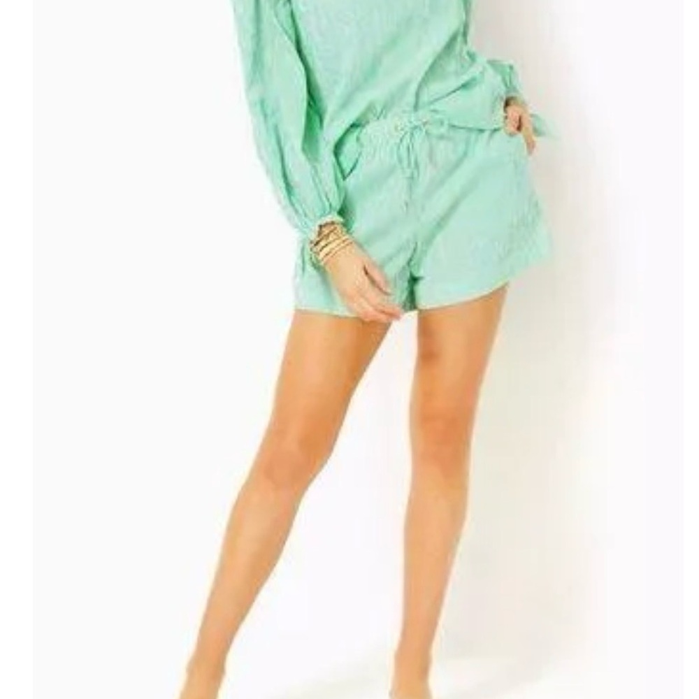 Lilly Pulitzer Croix High Rise Short  Spearmint Harbor Stripe size XL